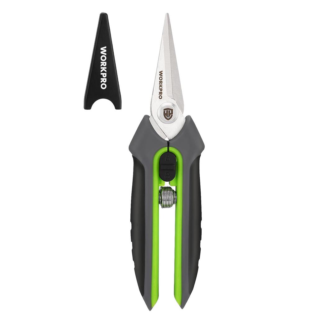 WORKPRO Pruning Gardening Pruning Gardening Sharp Easy to Comes with Safety Flower Garden Branch Fruit Garden Pruning Green Black Shears, Shears,