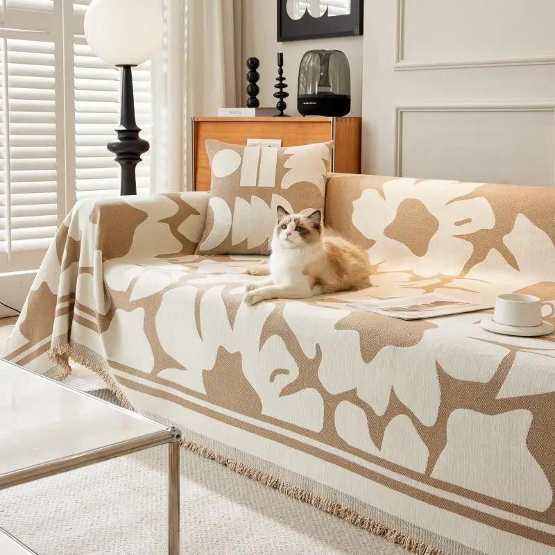 Simple Living Room Sofa Cover Fashion All-season Universal Couch Towel High-quality Anti Slip Dust-proof Blanket Home Decor