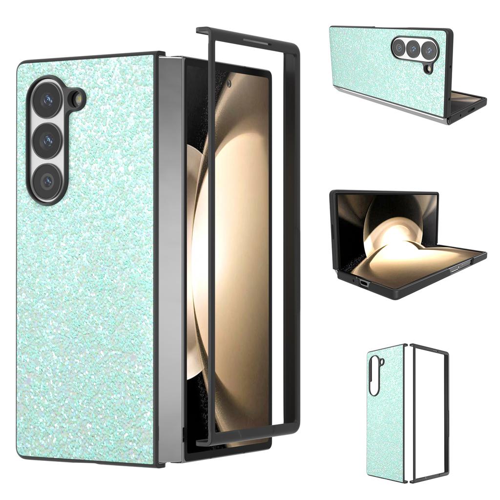 For Samsung Galaxy Z Fold6 5G Case Colored Glitter PU+PC Shockproof Phone Cover