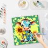Pictură cu numere pentru adulți Kit de început Vaca Animale Poză cu numere Floarea-soarelui Cadou Diy Decorare pentru casă 40x40