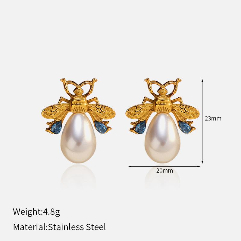 1011 New European and American Fashion INS Gold Bee Earrings: Trendy Personalized Earrings