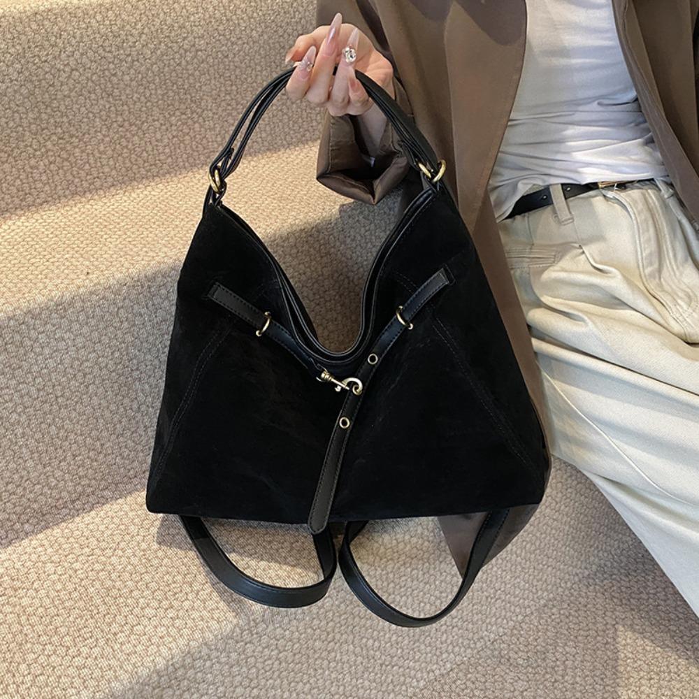 Solid Color Hobo Bag Fashion Tote Bag Trendy Ladies Crossbody Bag  Autumn and Winter