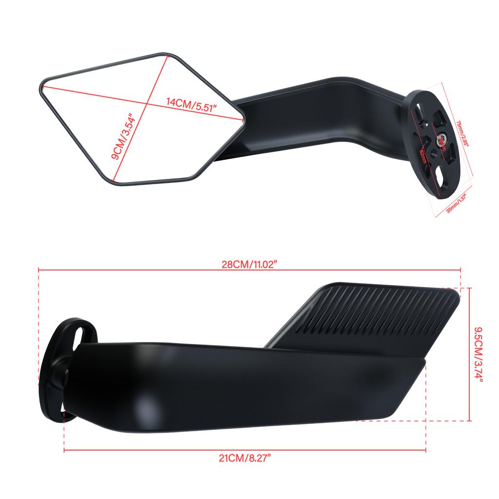 Universal Motorcycle Side Wing Mirrors For Kawasaki YAMAHA Aprilia Honda Suzuki Motorcycle Rotatable Adjustable Wind Wing Mirror