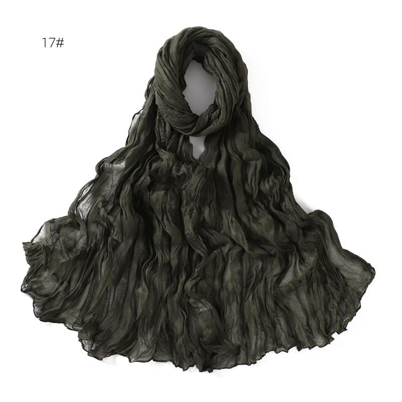 85 * 180cm Wrinkled Cotton And Line Designer Scarf Head Hijab Wrap Women Shawls Femme Lady Headband Muslim Hijabs Ramadan
