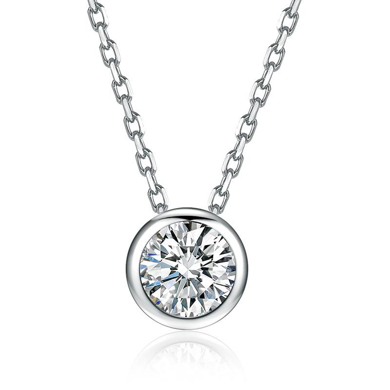 

Green Sky, Gold Silver Bronze Engraved Round White Diamond Bubble Pendant Necklace Women s Versatile Clavicle Chain срібний