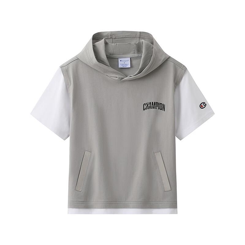 Champion Unisex Kids Anti-Bacterial Faux Two-Piece Short Sleeve T-Shirt