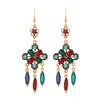 Crystal fringed earrings women's bohemian long temperament personality retro court earrings