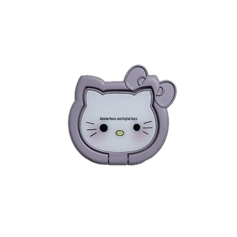 Cartoon Cat Phone Ring Stand with Magnetic Suction and Desktop Back Sticker