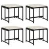VidaXL Tabourets de jardin avec coussins lot de 4 noir résine tressée, siège de jardin, sièges d'extérieur, tabouret cube, 4008582