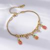 Cherry Epoxy Titanium Steel Bracelet for Women - Sweet Dopamine-Inspired Design