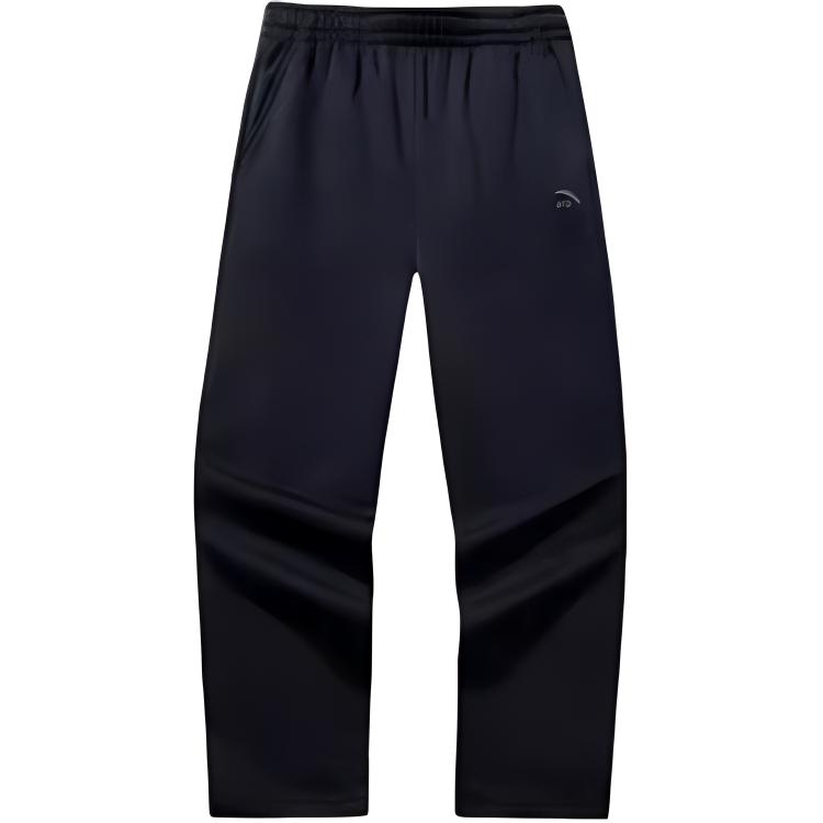 Anta Casual Simple Solid Color Straight Leg Warm Knitted Sports Pants Women Bottoms Basic-Black 162448325RN-2