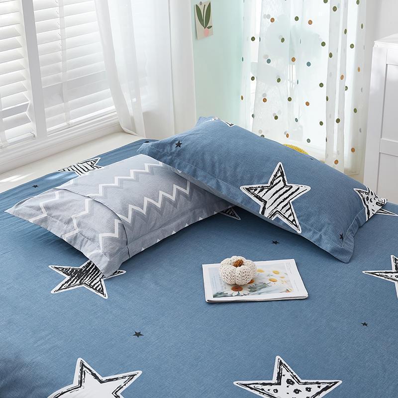 Set of Two 100% Cotton Adult Pillowcases, 48x74cm Standard for Double Bed