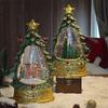 LED Lighted Christmas Tree Night Light Crystal Snowflake Ball Tabletop Holiday Decoration