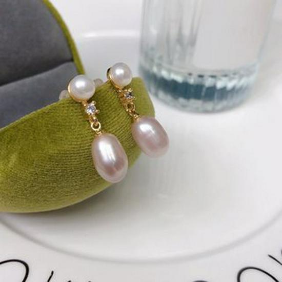 Freshwater Double Pearl Stud Earrings – Niche Luxury, Novel and Simple Design, TikTok Style