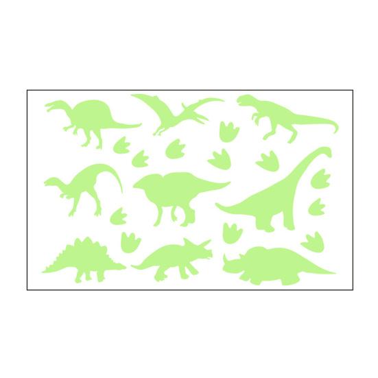 

1 Sheet Glow-in-the-Dark Dinosaur Wall Stickers Waterproof Dinosaur Footprint Wall Decals Dinosaur Stickers for Nursery Kids Room зелёный