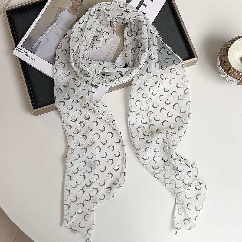 New silk scarf premium printing loose multi-purpose simple polka dot headband leopard print sweet cool streamer