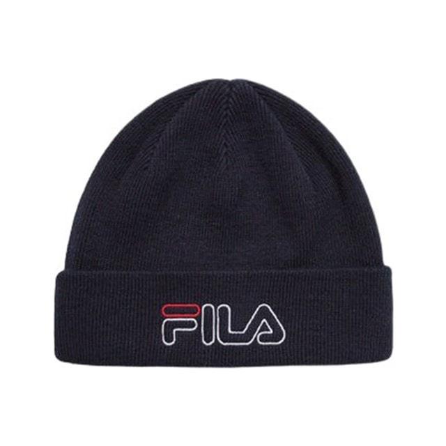 Buy Men's Hat Black Knitted Fila Beanie 
