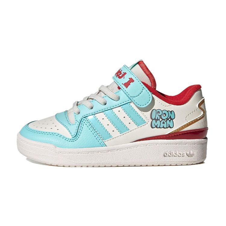 Adidas Disney X  Originals Forum Leather Durable Low-Top Kids Skate Shoes Kids Sneakers White Blue Red IG3805