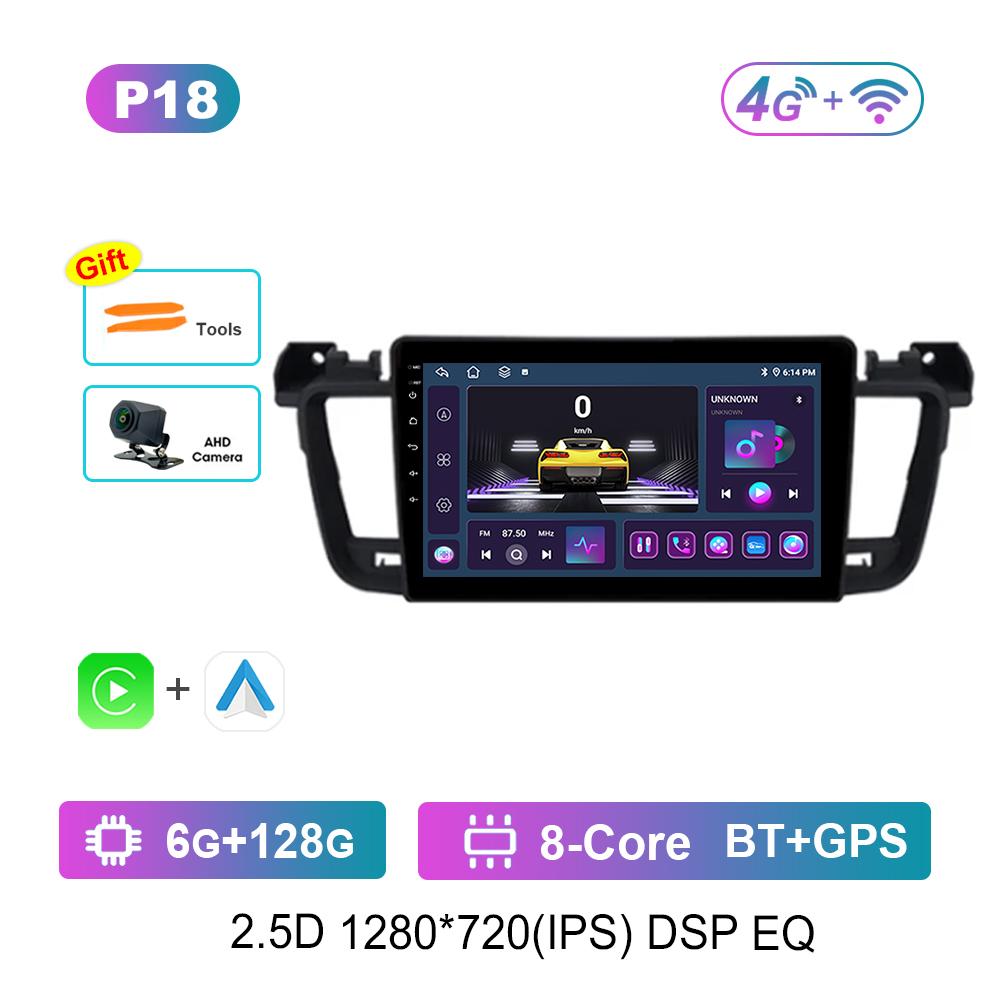 For Peugeot 508 508SW 2011 - 2018 Carplay Android Intelligent System 9'' Car Radio Multimedia Player WiFi GPS Navi 4G IPS Screen