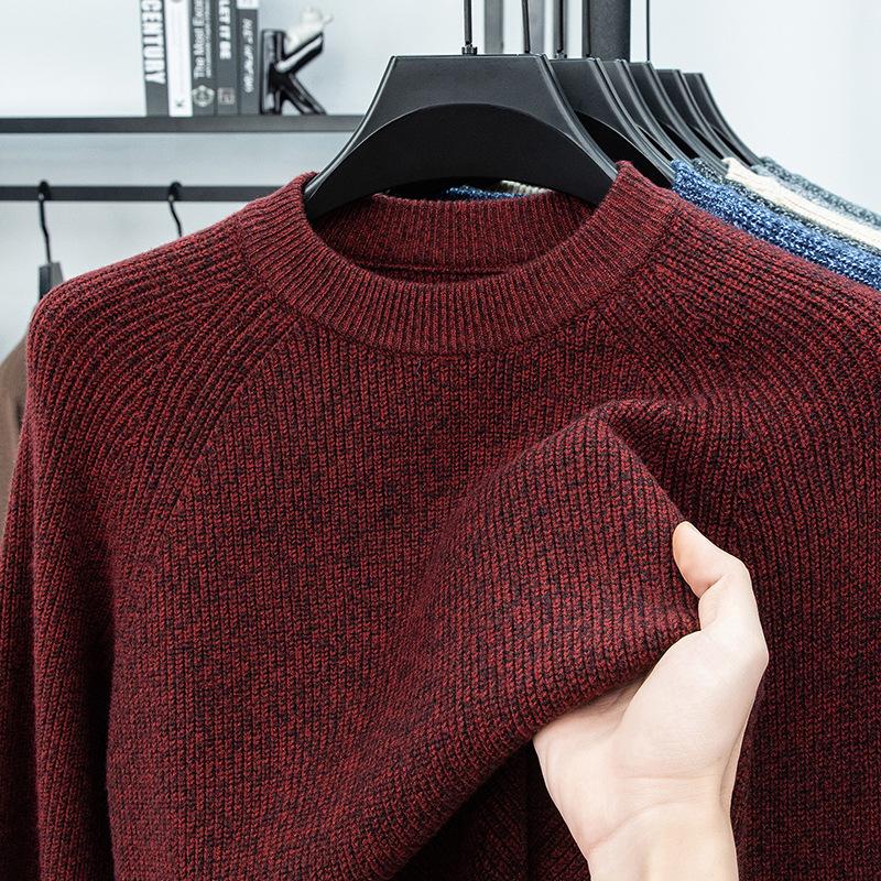 

Men s Winter Warm Fancy Yarn Wool Sweater, Half-High Collar, 7-Gauge Thickness. Extra Extra Extra Extra Large