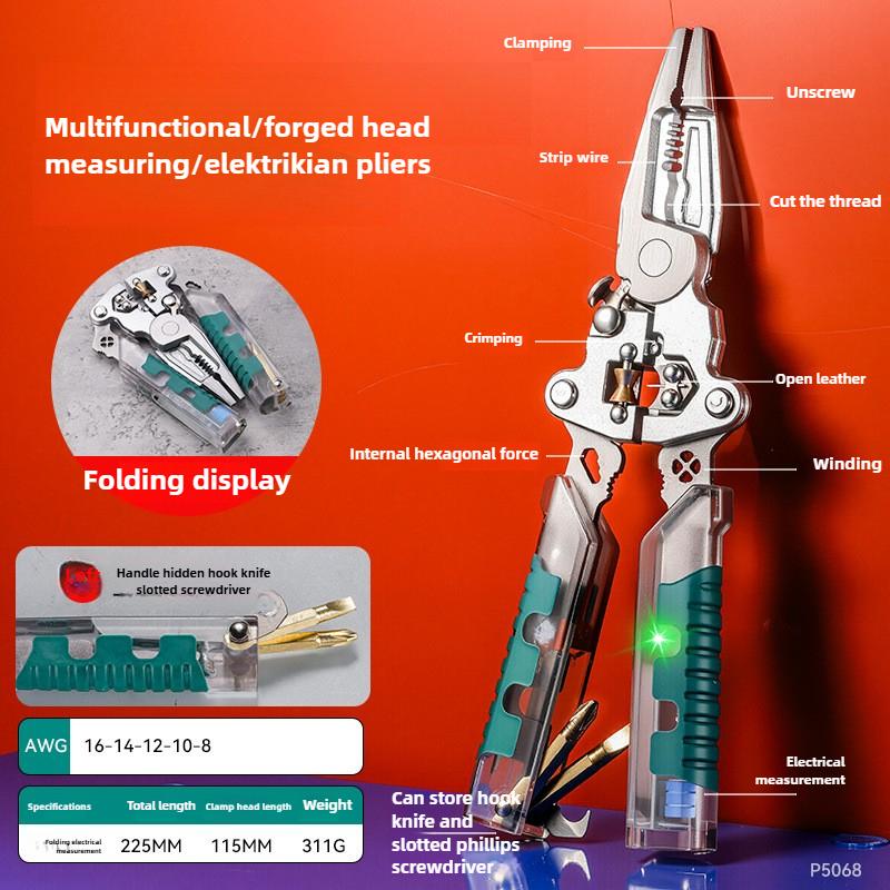 

Новый тип утолщенных многофункциональных плоскогубцев для резки и сгибания проволоки, для зачистки проволоки, с измерением электрической ручкой темно-синий