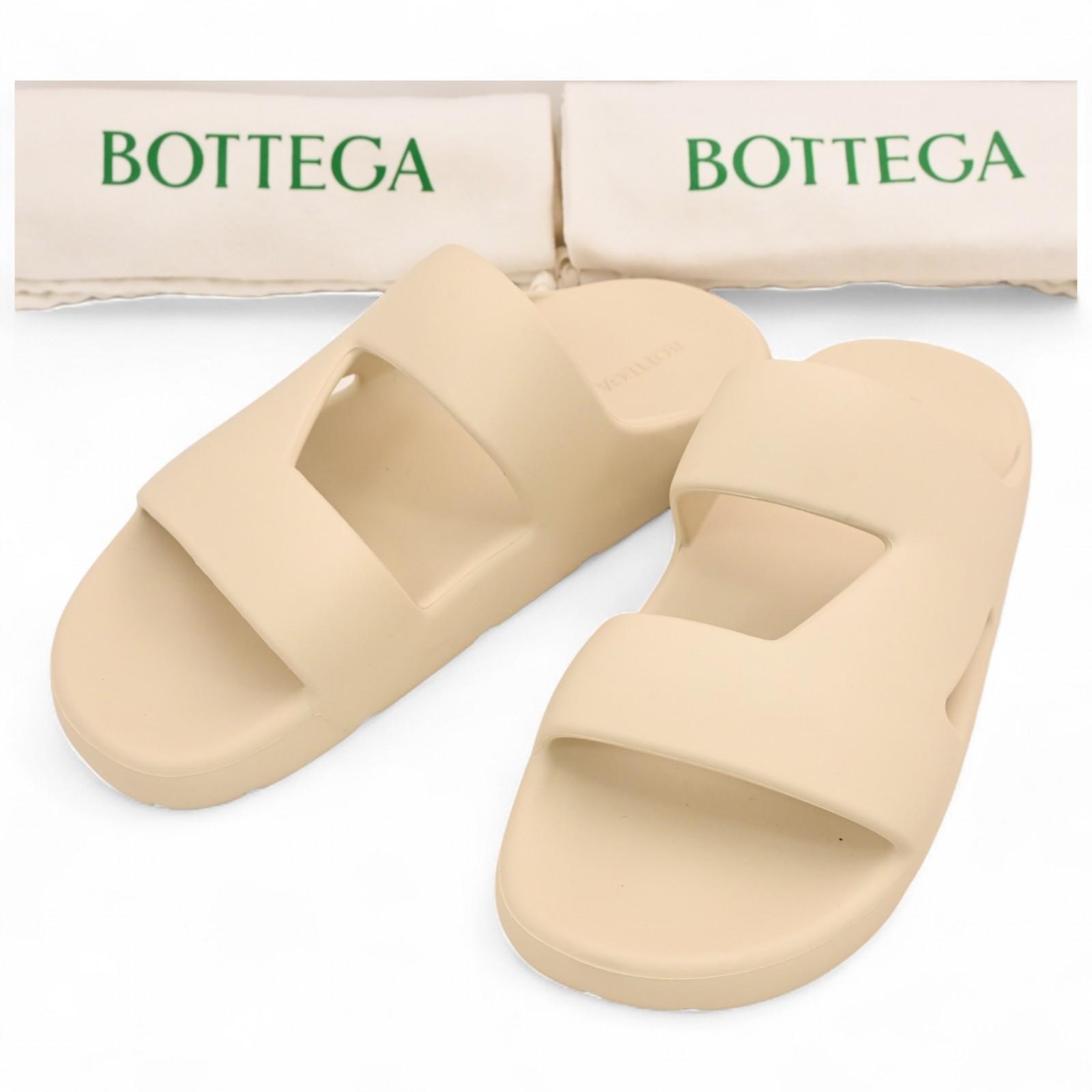 

Auth BOTTEGA VENETA Slide Rubber Sandals Ivory Size41 bo6915cc