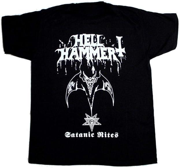 

Hellhammer Satanic Rites TShirt Short Sleeve Cotton Black Men S to 5XL BE1638 Unisex T-Shirt L
