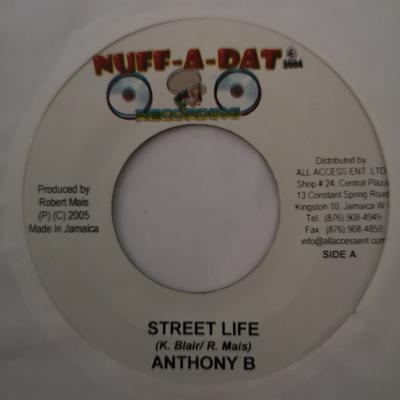 7inch Record ANTHONY B / SPUGLA - Street Life / Free Light NONE Nuff-A-Dat Reco 2005 Jamaica Reggae, Ska & Dub Used