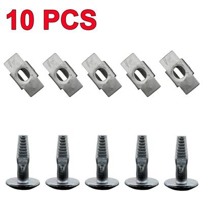 10x Underskjerm Under Motor Skjold Beskyttelse Metall Festeklips For Citroen Peugeot