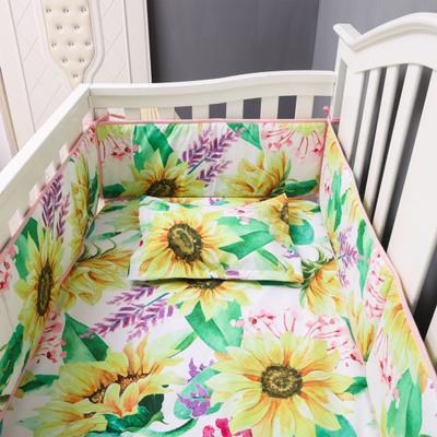 4Pcs/Set Breathable Crib Bumper Pads Easy To Install Disassemble Printed Design Fade-Resistant Baby Bed Bumper Mats
