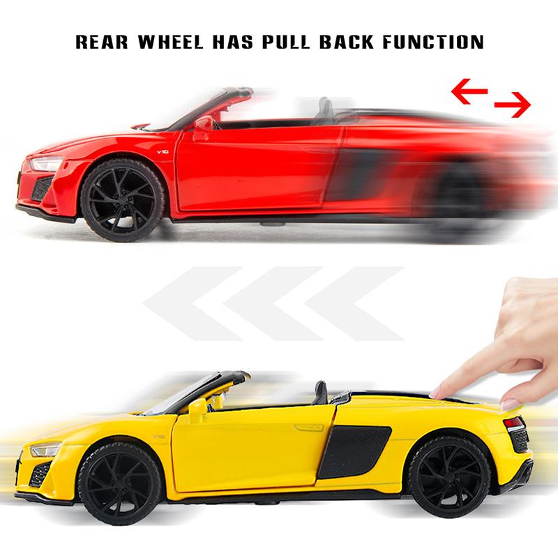 1/32 Scale R8 Spyder 2020 Model Car Diecast Toy Vehicle Collection Gift