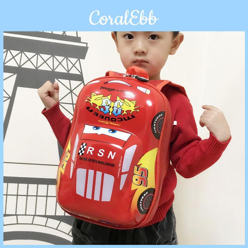 Kids Car Themed School Backpack Eva Material With Breathable Straps For Preschool And Elementary Education