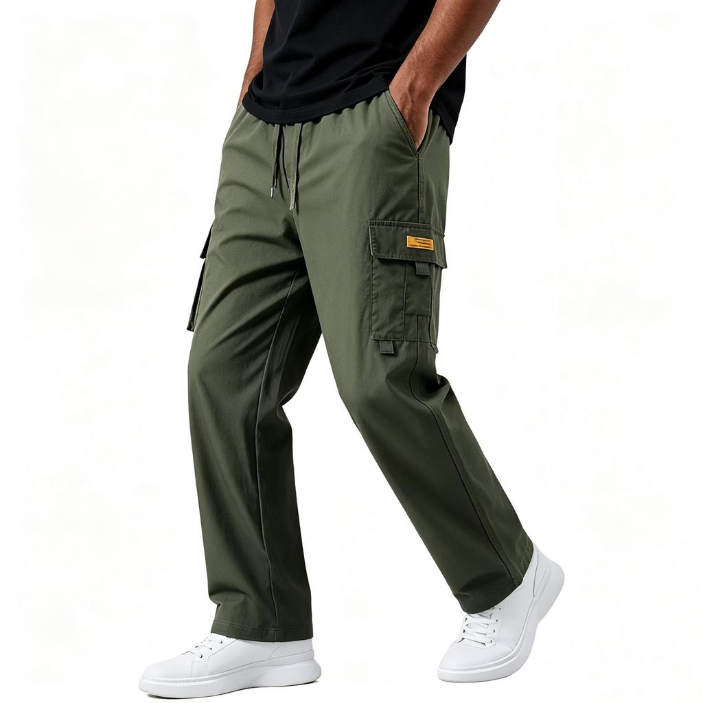 Men's Casual Cargo Pants Straight Leg Long Pants for Everyday Wear