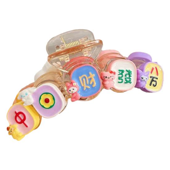 Haarklammer für Damen, Cartoon-Keks-Dekor, rutschfeste Zähne, starker Halt, Haarspange, große Haarklammer für den Hinterkopf