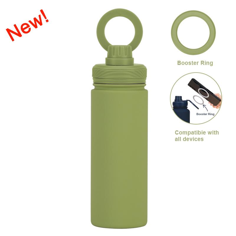 Sportwasserflasche aus Edelstahl, Weithals, tragbar, magnetischer Wasserbecher, Outdoor-Sport-Thermosbecher