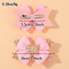 Girls Headgear Love Hair Accessories Cute Girls Hairpin Card Pink Polka Dot Bow Cartoon Hairpin 5289