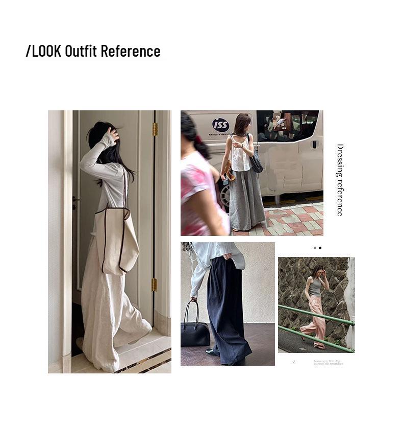 Women's Tencel Linen Wide-Leg Pants - Autumn 2025, Lightweight, Loose Fit, Straight-Leg, Sun Protection Casual Wear.