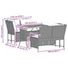 3 Piece Garden Sofa Set with Cushions Grey Poly Rattan