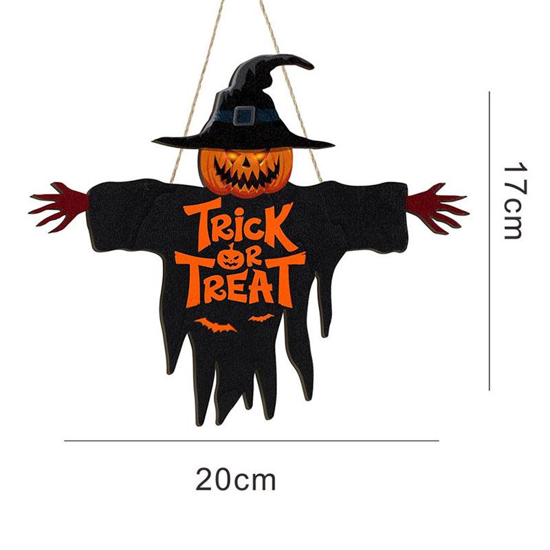 

1pc 2d Halloween Vintage Wooden Sign Listing Monster Face Pumpkin Design Rope Hanger Porch Wall Or Halloween Garden Party Decor