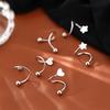 2pcs Stainless Steel Spiral Twisted Stud Earrings, Lip Piercing Heart Star Cartilage Tragus Helix Ear Piercing Jewelry Gifts