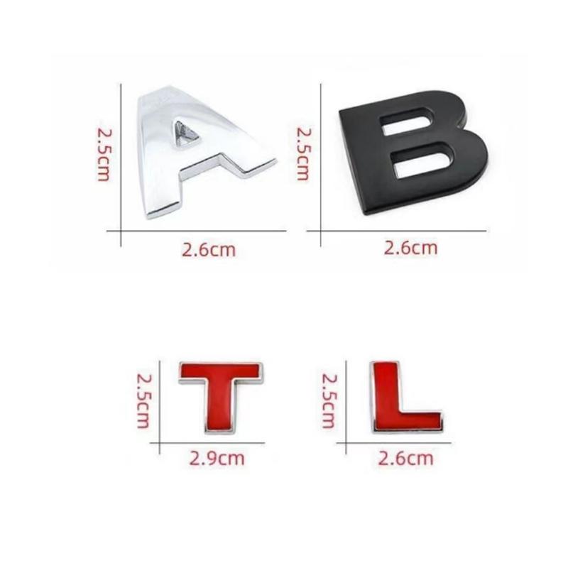1Pcs 3D Metal 25mm Car Letters Alphabet Emblem Numbers Chrome Labeling Car Sticker Trunk Logo Letters Emblem For Hyundai Toyota