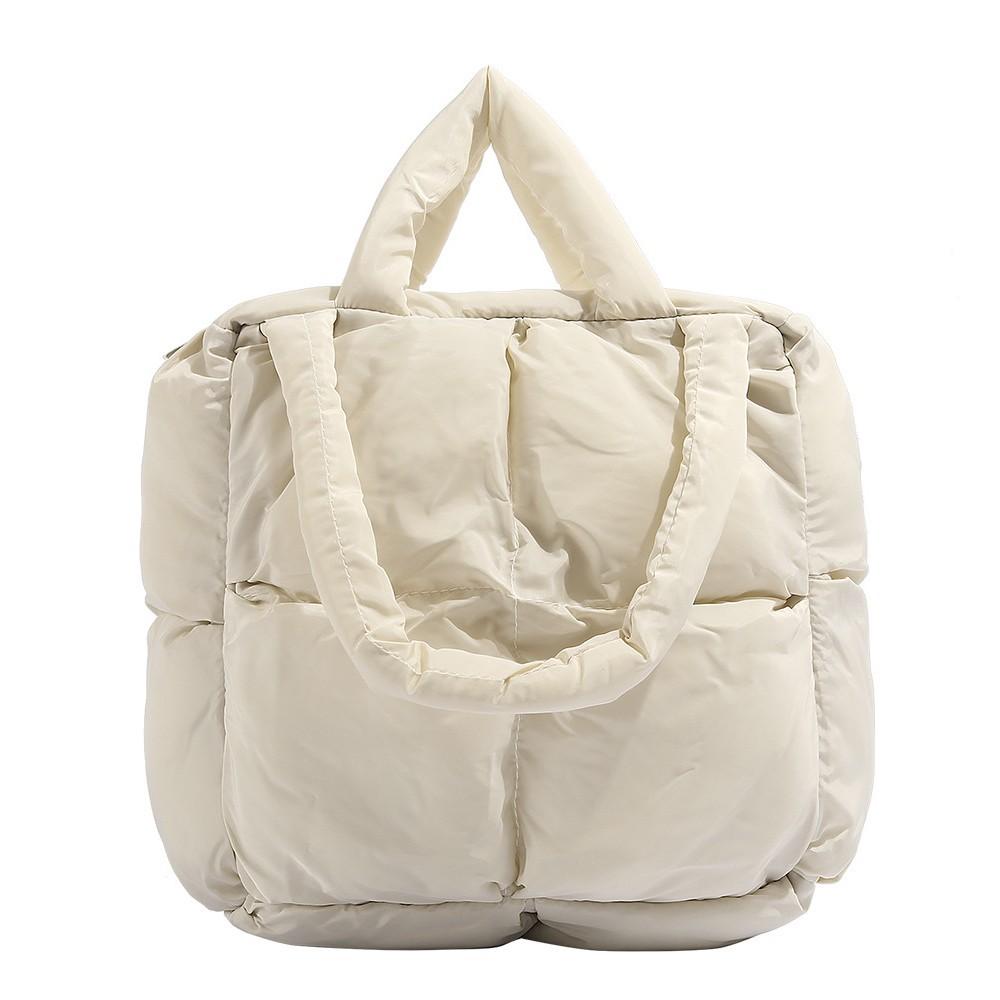 Elegant Quilted Soft Padded Large-capacity Tote Bag for Women, 2025 New Down Bag, Shoulder Bag, Tote Bag
