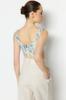 Women's Fashion New Blouse Multicolor Corset Strap Floral Woven Blouse