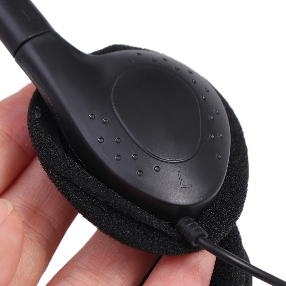 Black Headworn Wired Headset Wired Headphone Wired Headworn Earphones Computer