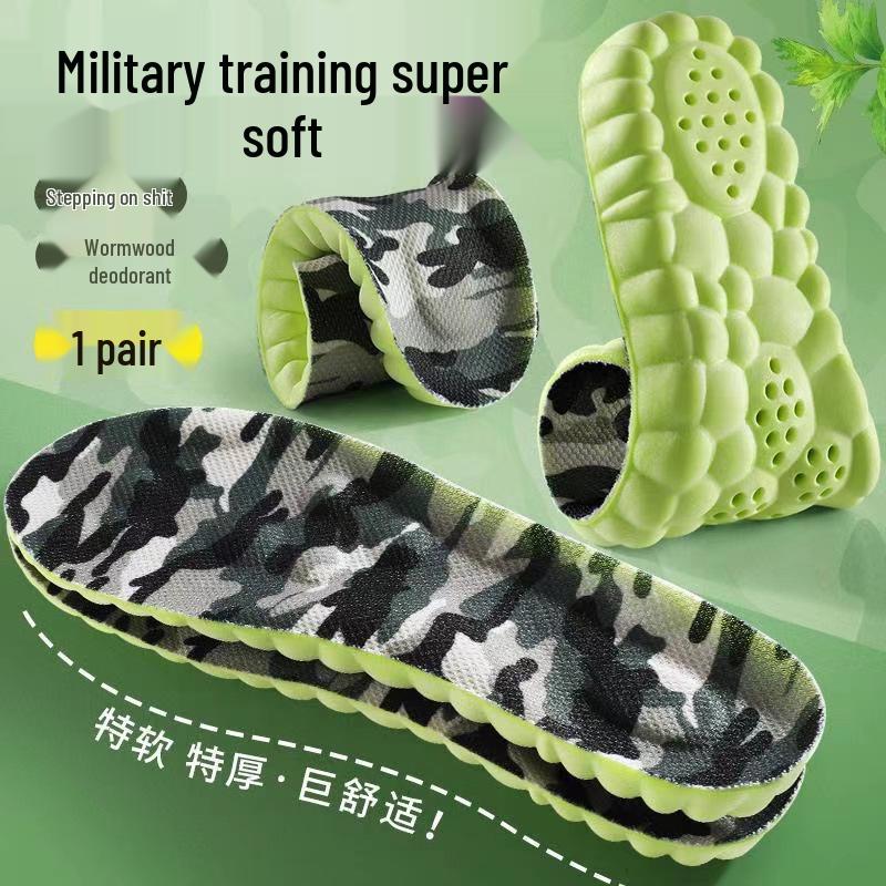 

4D Shock-Absorbing Insoles: Soft, Thick, High-Elastic Arch Support for Men & Women in Sports, Running, & Military Training 45-46 [Trimmable]