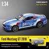 1/34 Scale Ford Mustang GT2018 Alloy Car Model Adult Collectible Toys Racing Car Model Ornament