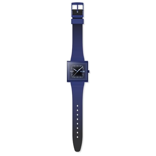 Swatch Square Bioceramic Squarely Blacklight Watch, SO34N700, Unisex/Adult