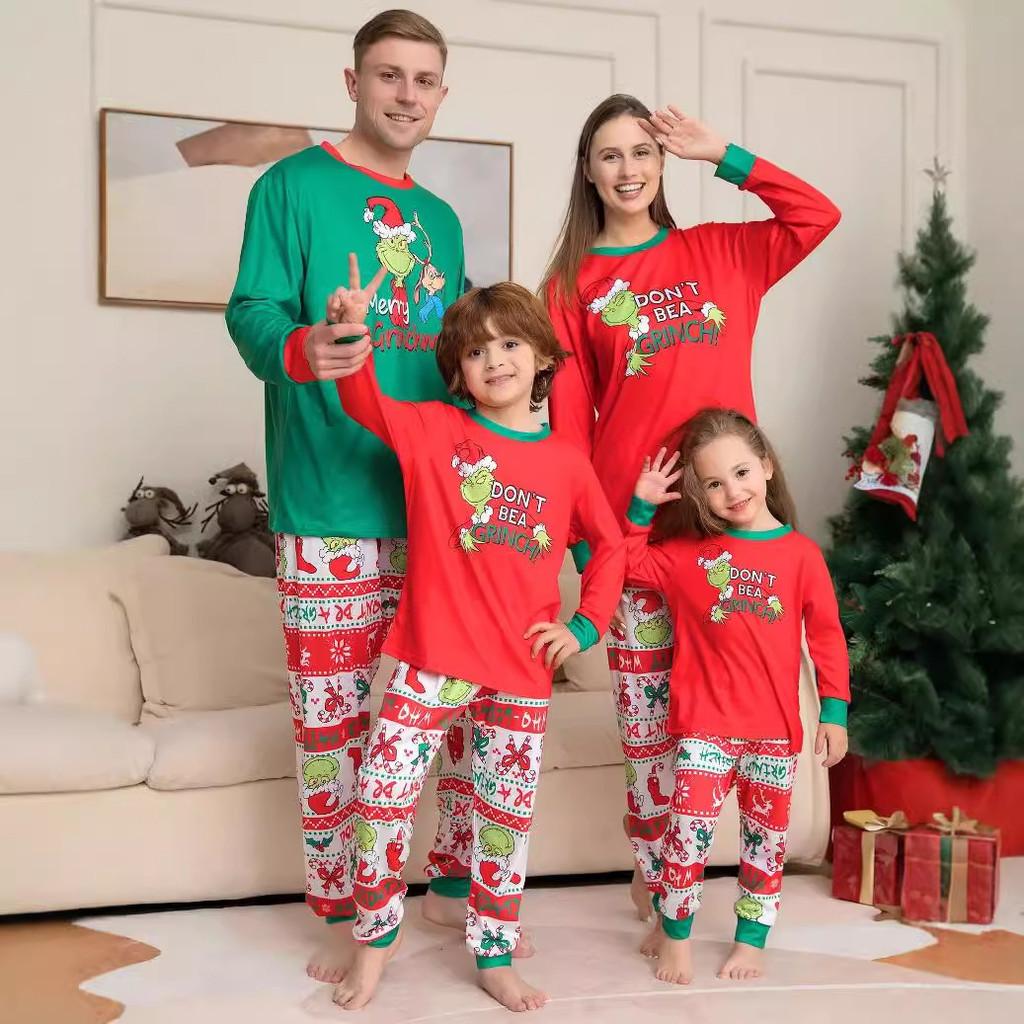 Cozy And Stylish New Monster Print Pajama Set Family Matching Outfits For Christmas