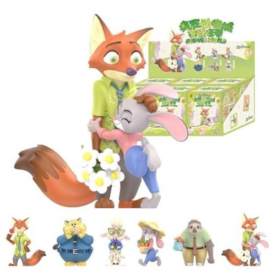 TOP TOY Disney Zootopia Judy Nick Flower Words Series Assortment Box 6 Pieces Gachapon Blind Figure Sofubi PVC Premium Birthday Present Christmas Gift