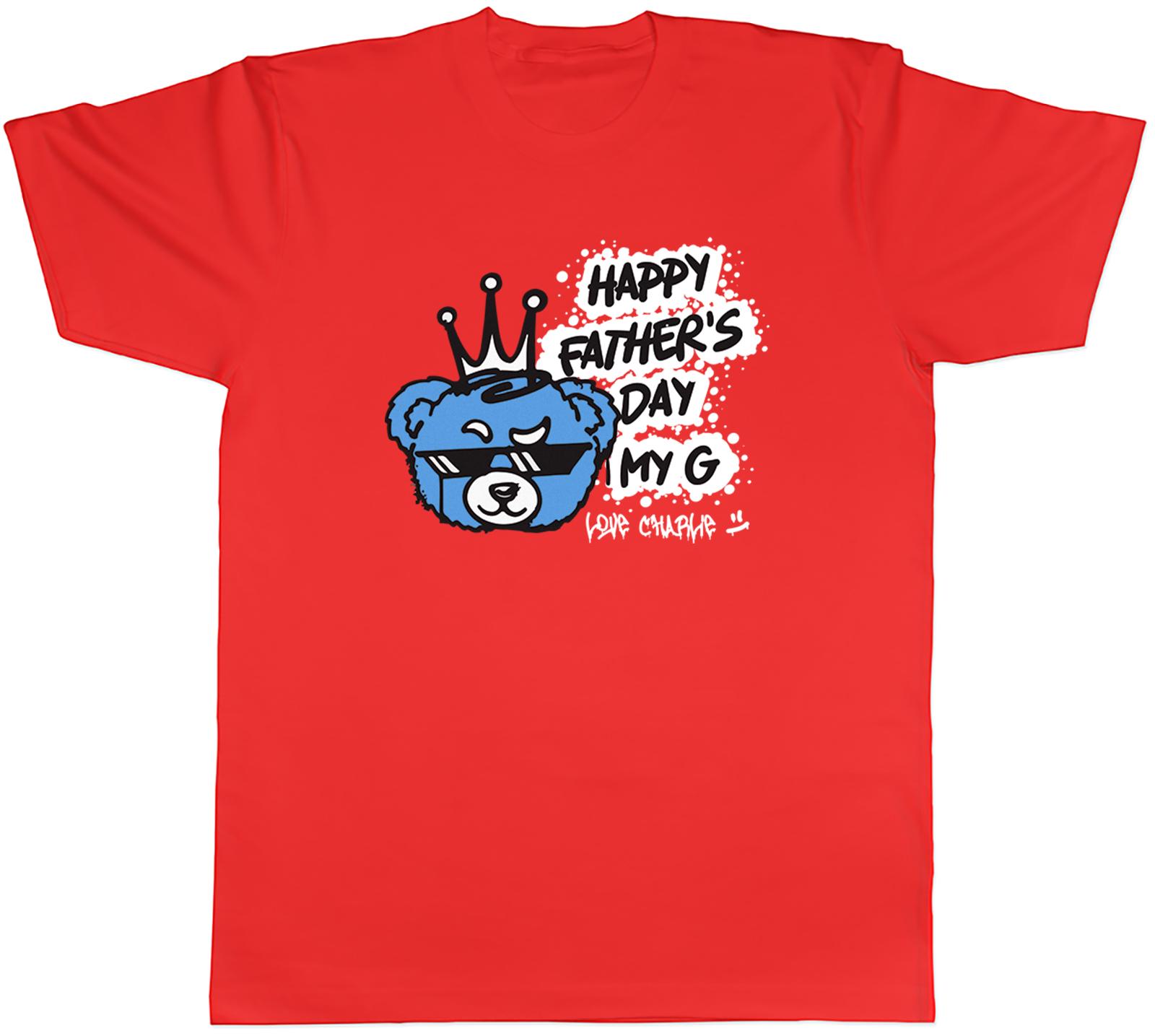 Personalised Happy Fathers Day My G Mens TShirt Funny Blue Bear Face Son Tee S